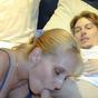 Angie wakes up her boyfriend with a blow job