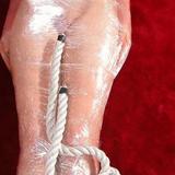 Amateur slave wrapped in plastic set for sale
