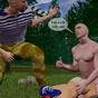 Dirty 3D tale with a busty hottie stopped and fucked in the park by a pair of sex-crazed criminal-looking studs