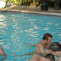 This pool party gets out of hand when the guys get some liqour in them