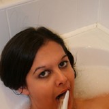 Big boob Indian teen in the bath with her dildo