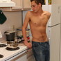 Hottie gets hot in the kitchen