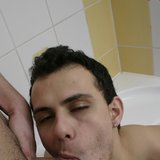 16 photos of a hot stud swallowing a huge cumload from HDK's Bare Butt Rammers!