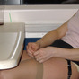 Flashing my panties and stockings on the train