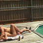 Horny lovers were caught on cam when fucking near their swimming pool.