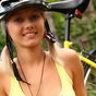 Sweet and natural teen Pinky June gets undressed during bike ride