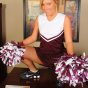 Gorgeous cheerleader Ally Kay receives hot cum on her pretty face