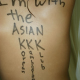 Asian slut black branded interracial blowjob cum