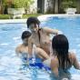 Three corrupting Asian cuties having fun in the pool