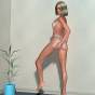 3D babe Pamela showing her bronzed body