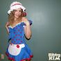 Stockinged teen Kitty Kim playing the slutty doll for you