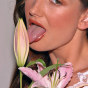 Glamorous Sandra teasing licking and biting her flower