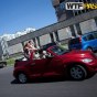 My friend Nikita bought a new cool car, so we decided to celebrate it. Handsome guys in a shiny red car are sure to attract beau