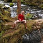 Curvy woods goddess wearing snowflake panties & red velvet