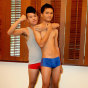 Two hot Asian boys wrestle and fuck.