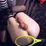 This tranny slut gets her cock punished by Mistress Helga