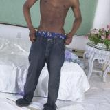 Cute gay ebony bares it all to flaunt his rock hard abs and play with this black schlong