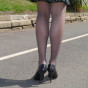 Gorgeous stiletto wearing lady Monica, is outdoors in a lovely dress with sharp pointy high heel shoes