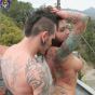 Tattoo pinup couple Superna and Individual fuck with a view