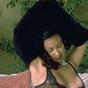 Nubian queen flicks her finger across her nipple