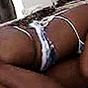 Ebony hottie in white thongs taking cock deep in her throat