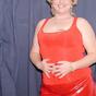 Short Haired Fat Blonde in Red Teasing and Revealing Red Panty